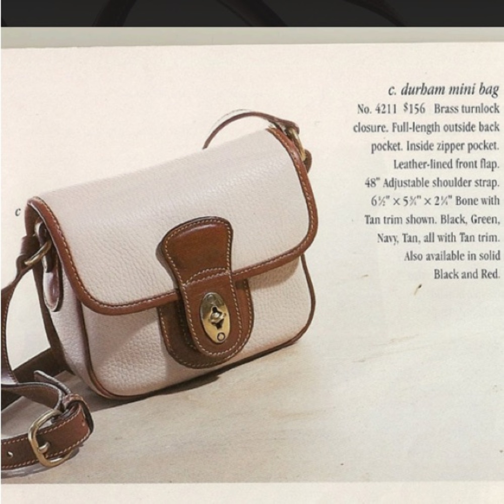 90s Vintage COACH Durham Mini Bag in Bone with Tan Trim - Picture 16 of 16